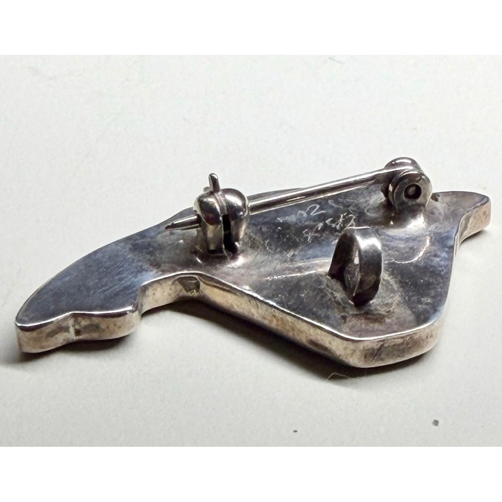 Zuni  Inlay Turtle Pendant Pin Brooch Sterling Silver Ray Nieto RN Mosaic - Picture 10 of 13